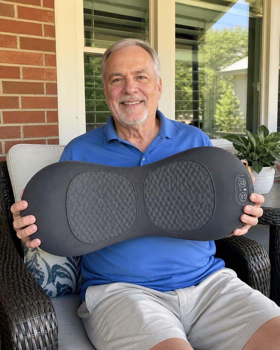 SpineVora customer holding the product