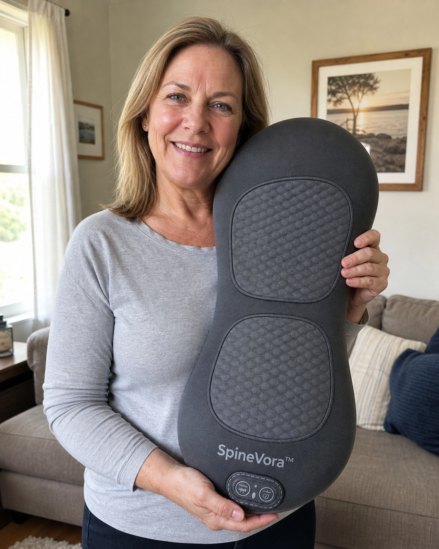 SpineVora customer holding the product
