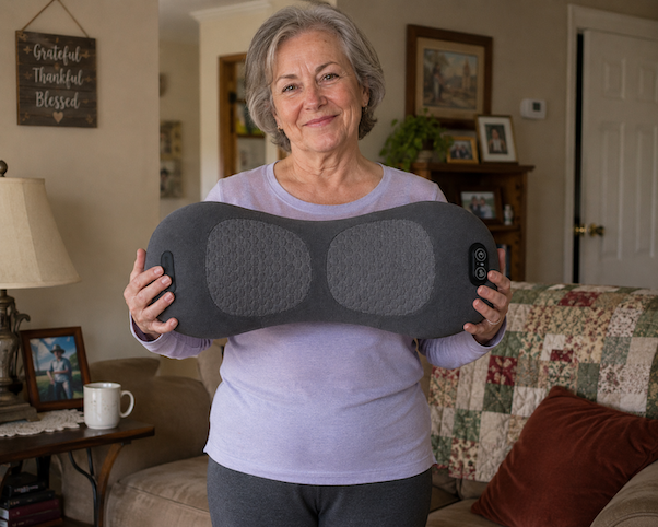 SpineVora customer holding the product