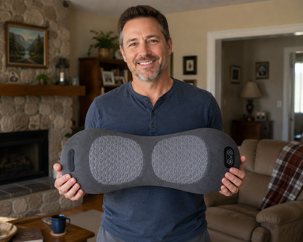SpineVora customer holding the product